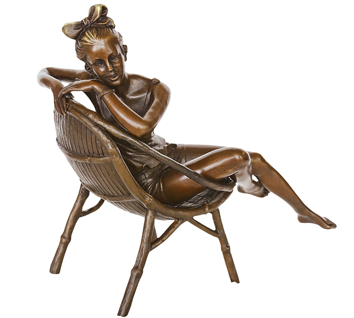 Bronze Girl On Seat